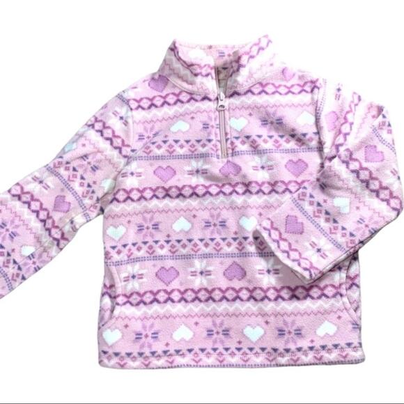 Children’s place 5/6 zip up heart sweater - Picture 1 of 4